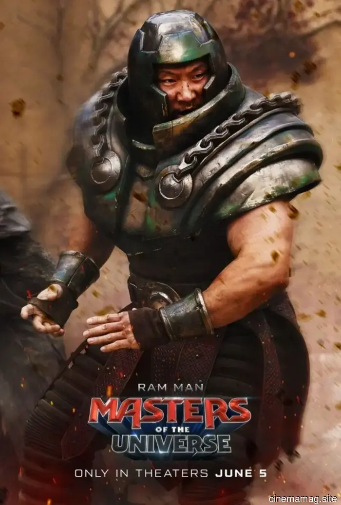 Character posters for Masters of the Universe highlight the movie's heroes and villains.
