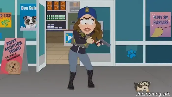 «South Park» продолжает насмехаться над Кристи Ноэм, показав сцену резни в зоомагазине.