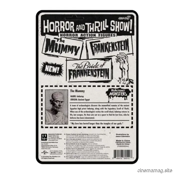 Frankenstein, La Sposa di Frankenstein e La Mummia si uniscono alla linea di figure ReAction+ dei Mostri Universali di Super7.