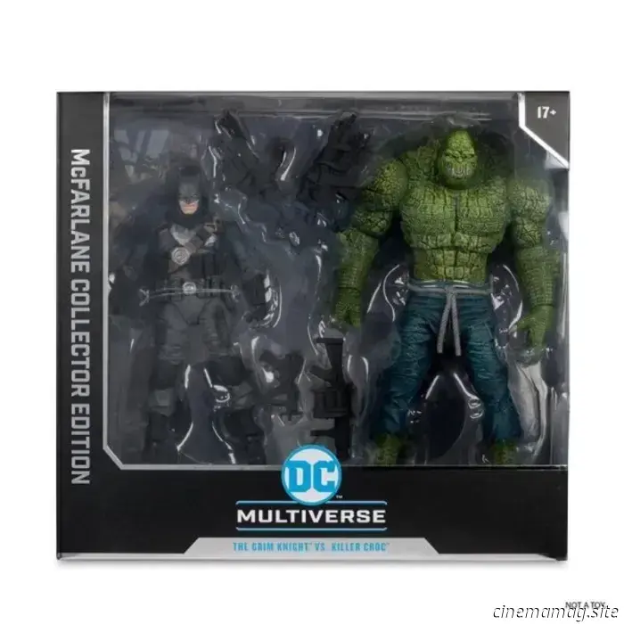 McFarlane Toys reveals a 2-pack of action figures featuring DC Multiverse's The Grim Knight versus Killer Croc.