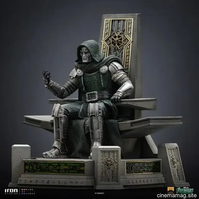 Vengadores: Doomsday Doctor Doom en la Estatua de Escala de Arte en el Trono presentada por Iron Studios