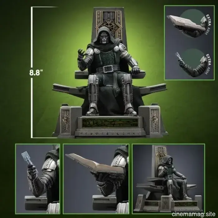Vengadores: Doomsday Doctor Doom en la Estatua de Escala de Arte en el Trono presentada por Iron Studios