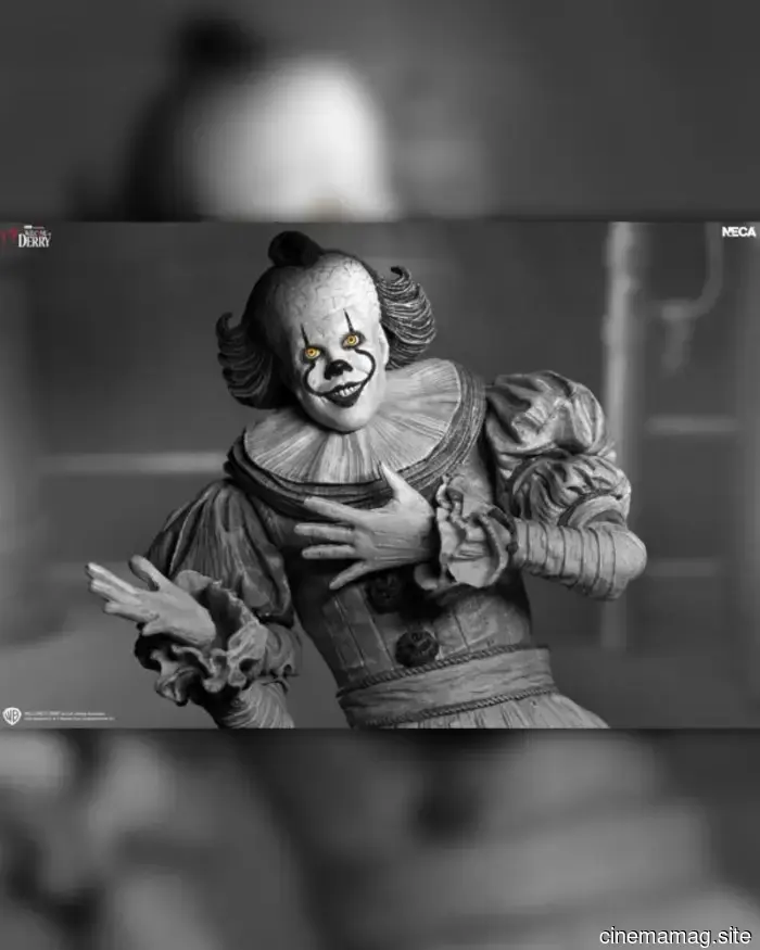 IT: Presenting the Derry Ultimate Black & White Pennywise action figure released by NECA.
