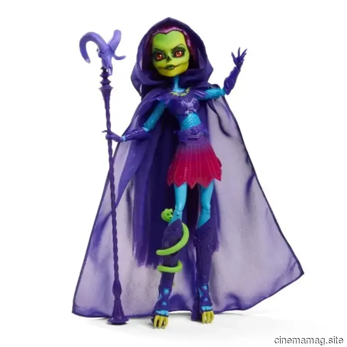 Skeletor receives the Monster High Skullector makeover in a Masters of the Universe crossover doll.